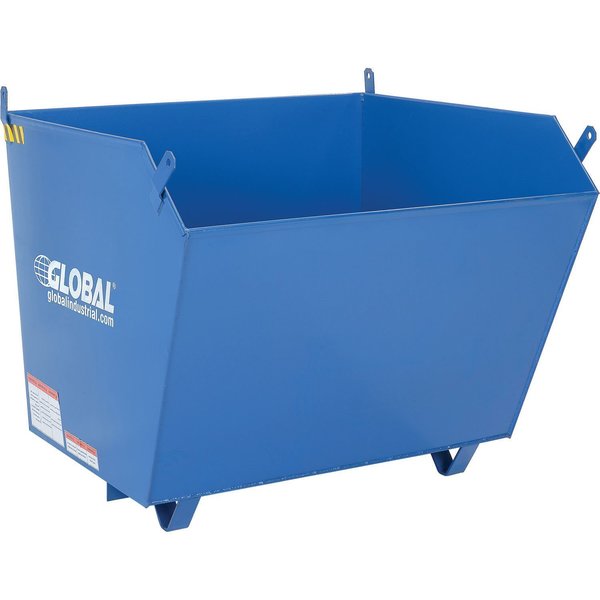 Global Industrial 1-1/2 Cubic Yard Low-Profile Self-Dumping Forklift Hopper, 6000 Lb. Cap. 989030